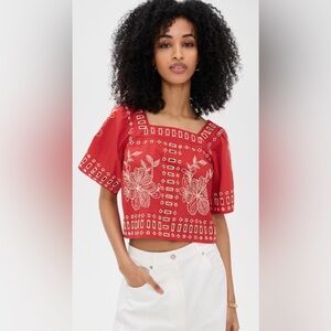 NWT Rails Laine Eyelet Square Neck Top
